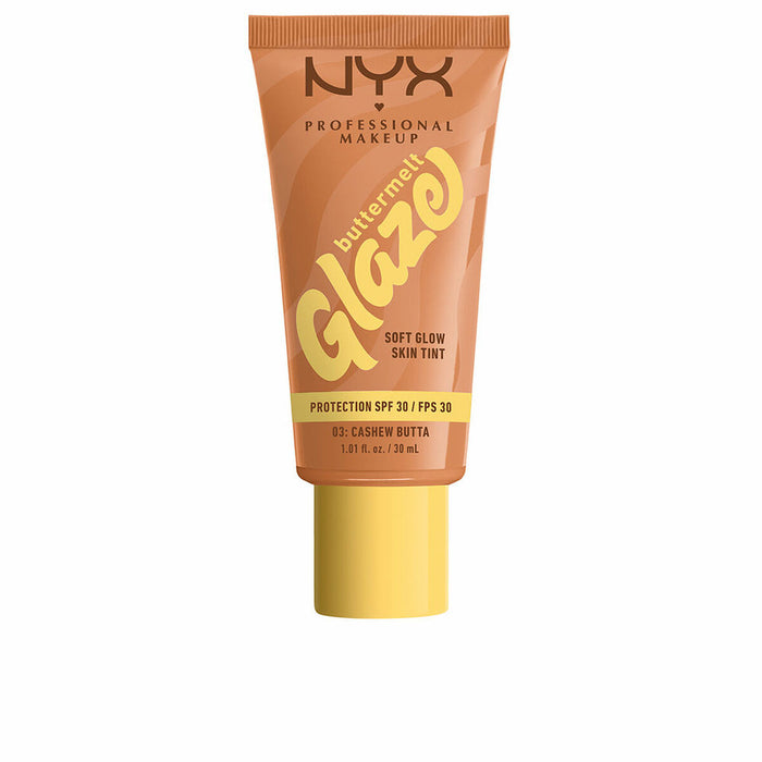 Protector Solar con Color NYX BUTTERMELT GLAZE Nº 03-Cashew Butta Spf 30 30 ml