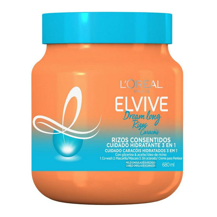 Mascarilla Hidratante L'Oreal Make Up Elvive Dream Long 3 en 1 Rizos marcados y definidos (200 ml)