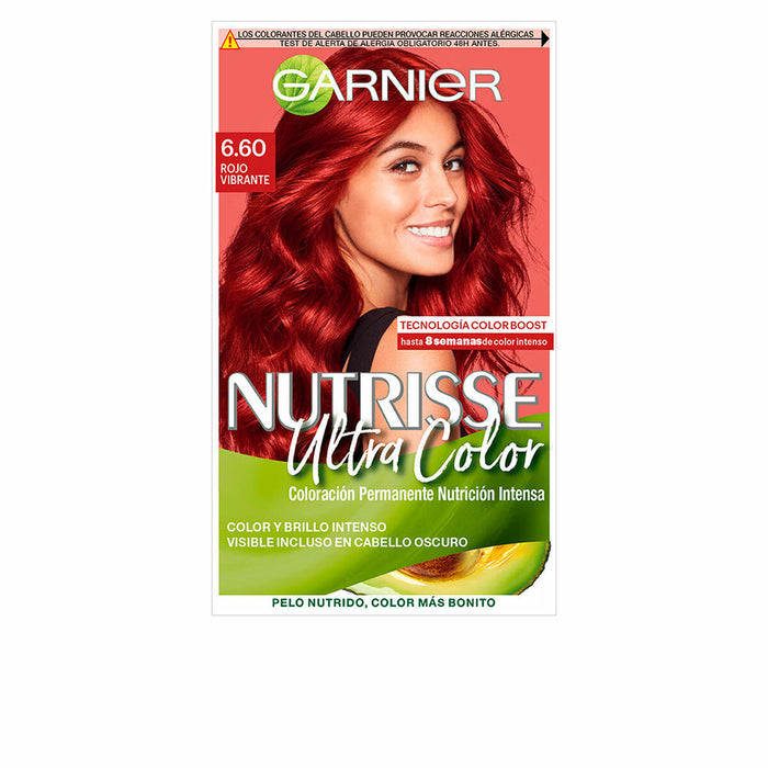Tinte Permanente Garnier Nutrisse Nº 6.60 Rojo Intenso