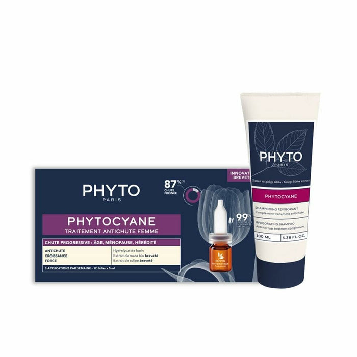 Hair Dressing Set Phyto Paris Phytocyane Tratamiento Anticaída Progresiva Mujer Lote 2 Pieces