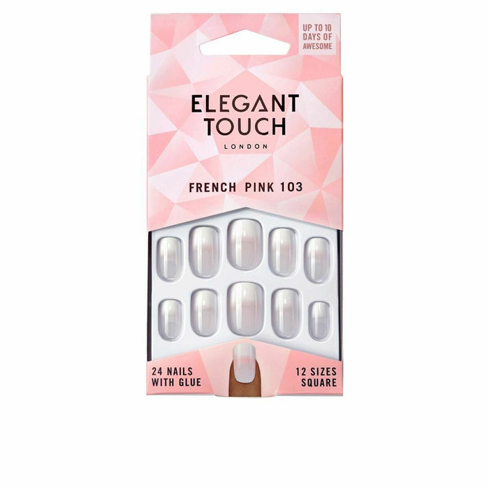 Uñas Postizas Elegant Touch French M 24 Piezas (24 uds)