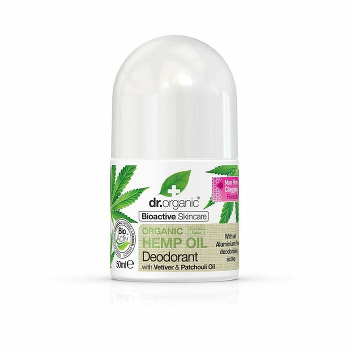 Desodorante Roll-On Hemp Oil Dr.Organic Bioactive Skincare Aceite de cáñamo (50 ml)
