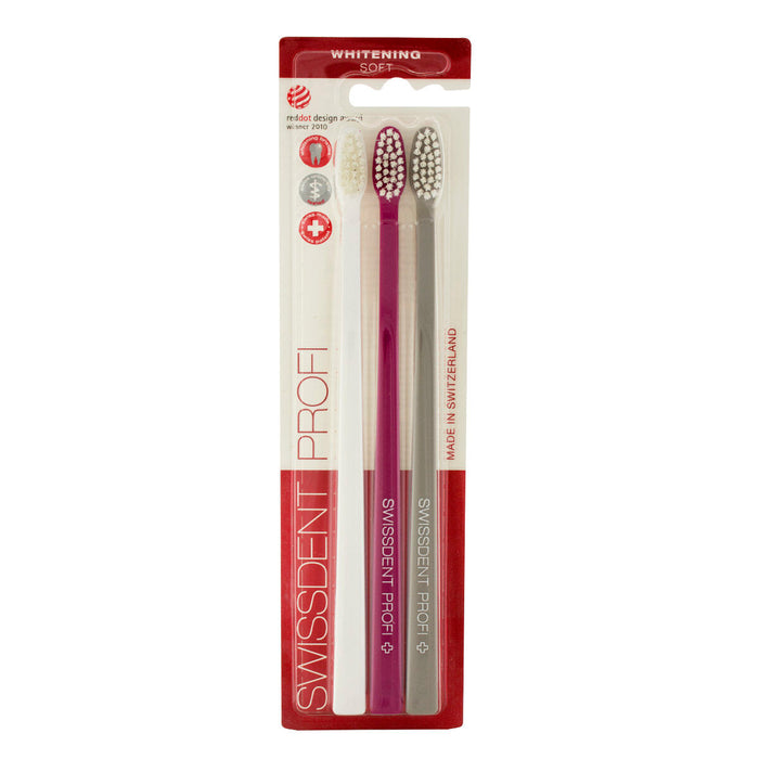Cepillo de Dientes Blanqueante Swissdent Soft Family Gris Rosa Blanco