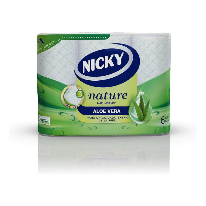 Papel Higiénico Nature Aloe Vera Nicky Nature Aloe Vera (6 uds)