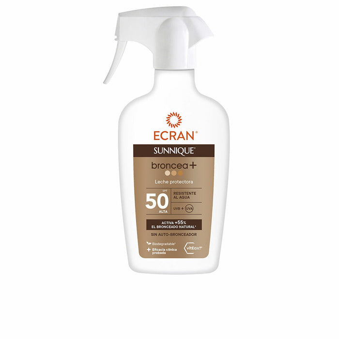 Leche Solar Ecran Sunnique Broncea+ Bronceador Spf 50 (270 ml)
