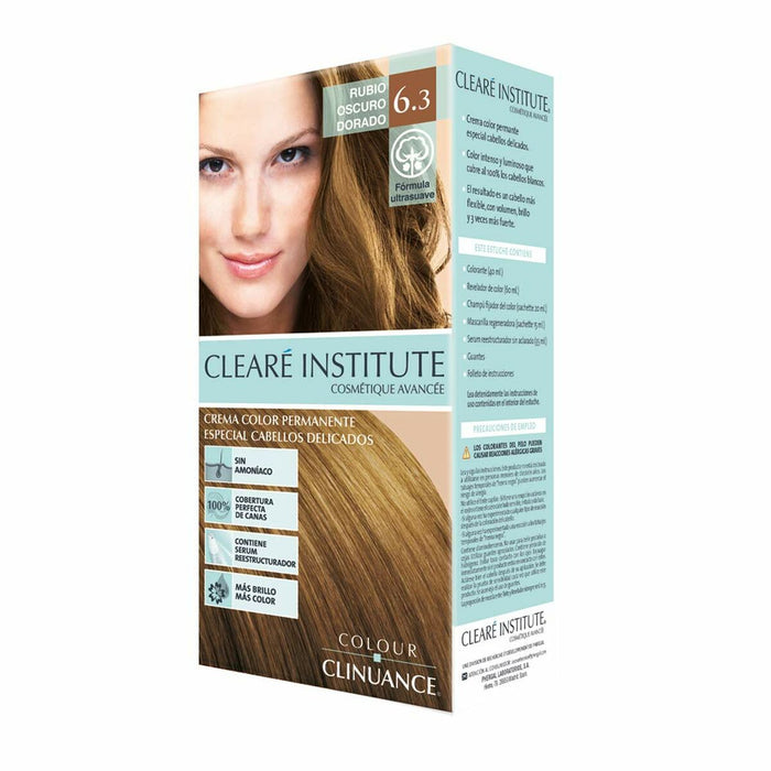 Coloración Permanente en Crema Clearé Institute Colour Clinuance Nº 6.3-rubio oscuro dorado (1 unidad)