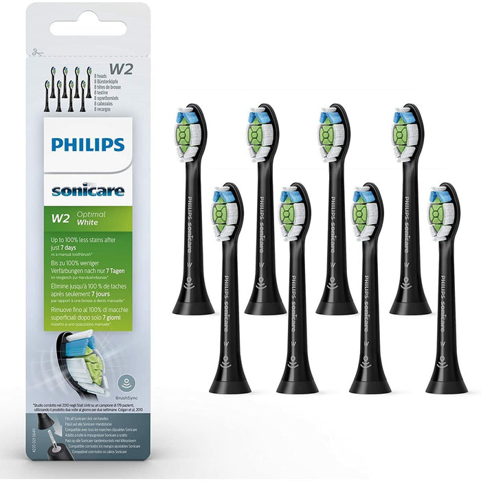 Cabezal de Recambio Sonicare W2 Optimal Philips HX6068/13 Negro 8 Unidades