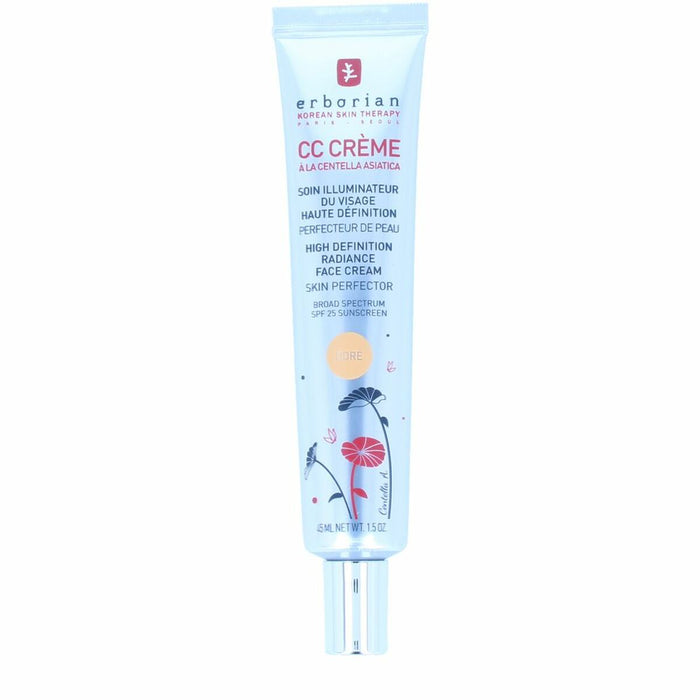 Crema Hidratante con Color Erborian CC CREAM centella asiática Spf 25 45 ml