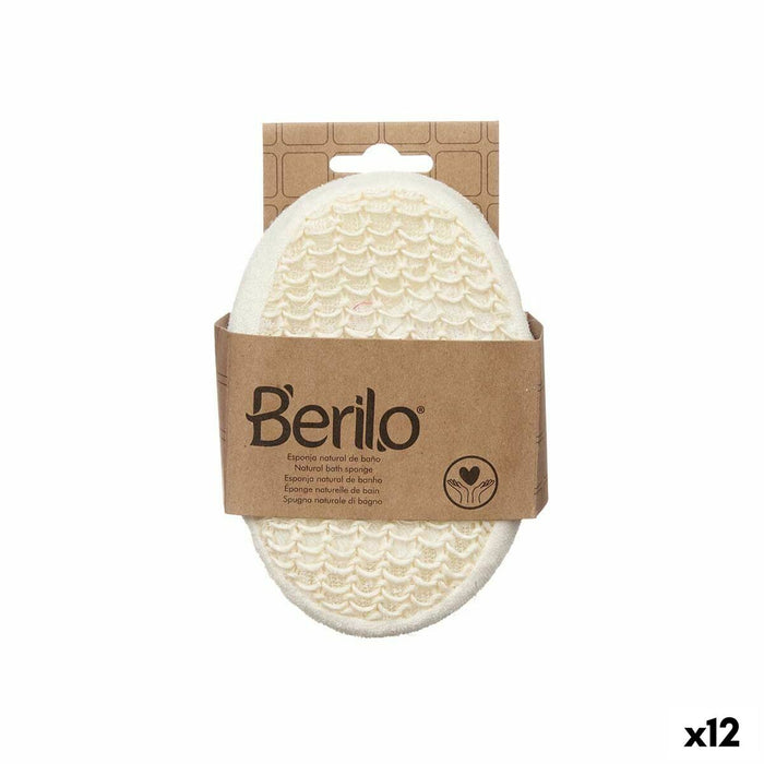 Esponja Corporal Berilo B7083-8 Blanco Beige 11 x 15 x 5 cm (12 Unidades)