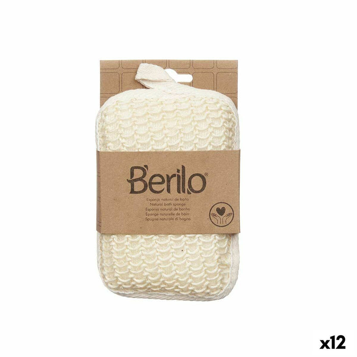 Esponja Corporal Berilo B7083-6 Blanco Beige 11 x 16,5 x 3 cm (12 Unidades)