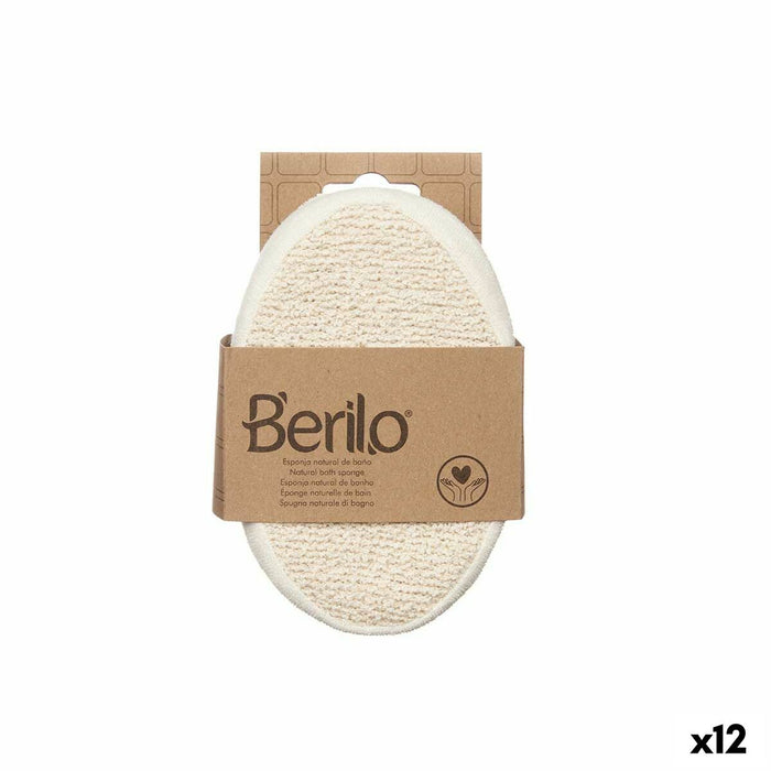 Esponja Corporal Berilo B7081-8 Blanco Beige 15 x 5 x 10 cm (12 Unidades)