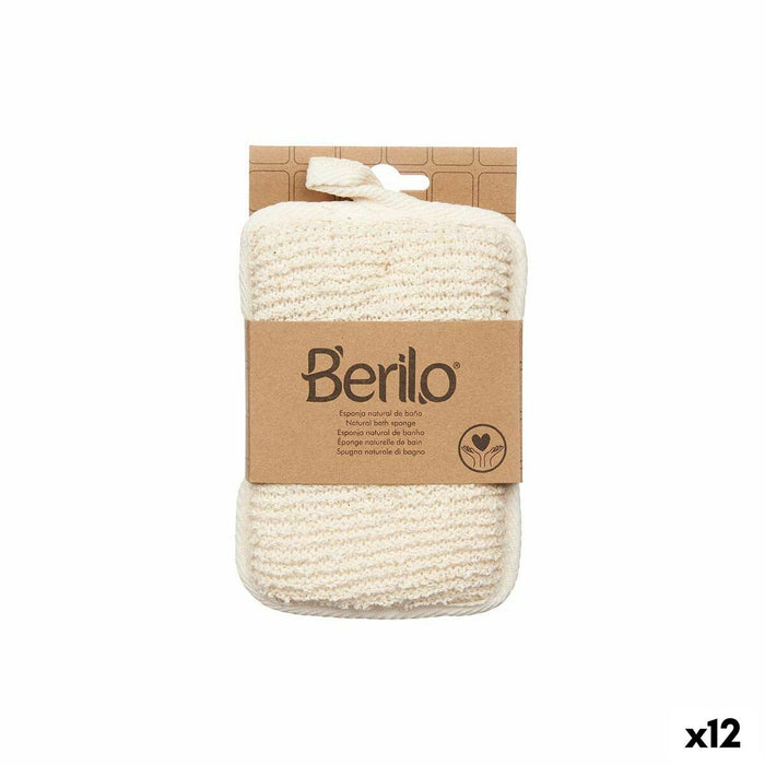 Esponja Corporal Berilo B7081-6 Blanco Beige 11 x 16,5 x 2 cm (12 Unidades)